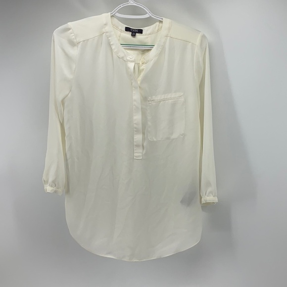 NYDJ cream pullover blouse hi lo - Picture 1 of 5